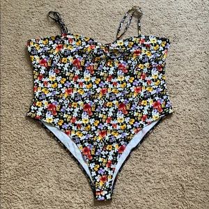 Flower print bodysuit